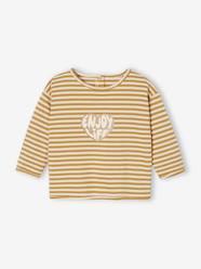 Baby-T-shirts & Roll Neck T-Shirts-T-Shirts-Striped Top with Heart, for Babies