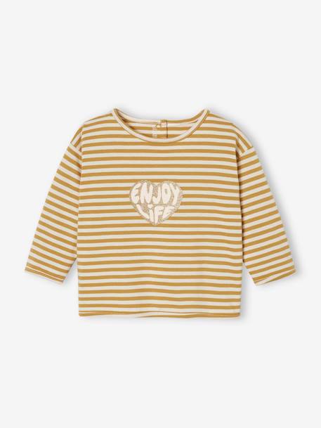 Striped Top with Heart, for Babies yellow 