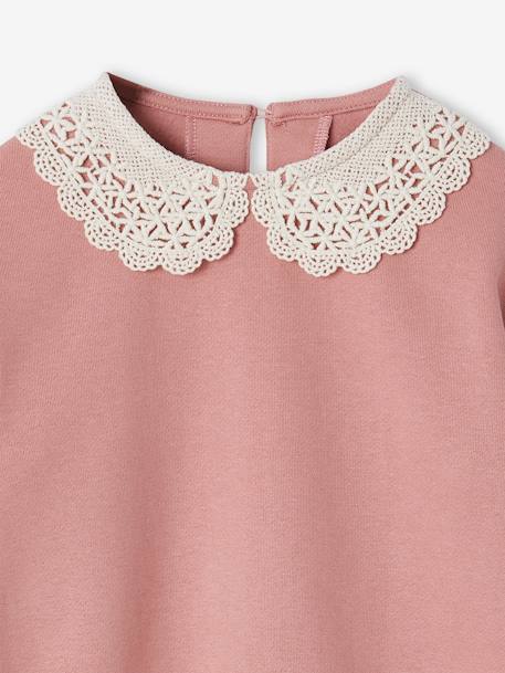 Top with Fancy Macramé Collar for Girls anthracite+blush 