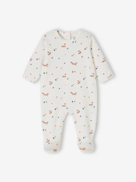 Pack of 2 'Fox' Sleepsuits in Velour for Babies blue 