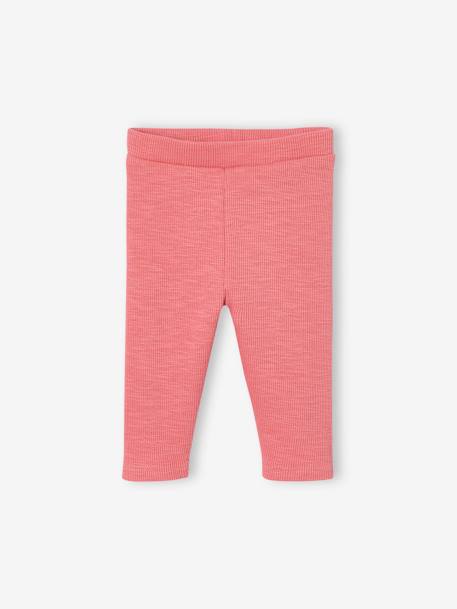 Basics Leggings in Rib Knit for Babies dusky pink+green+marl beige 