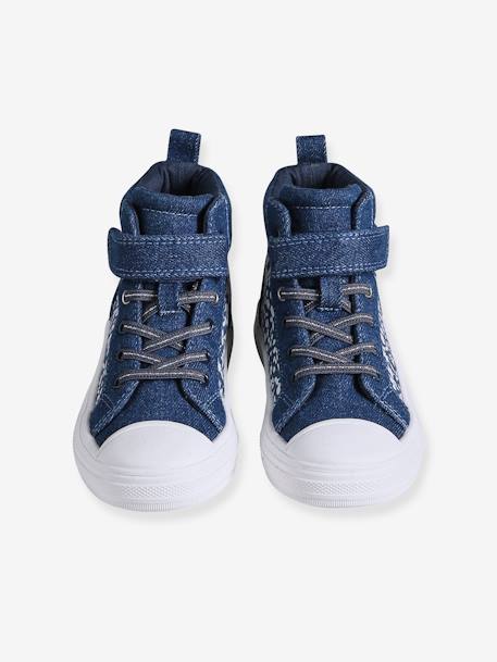 High-Top Trainers with Laces & Hook-&-Loops for Girls denim blue 