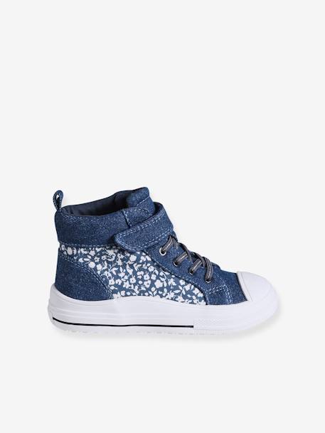 High-Top Trainers with Laces & Hook-&-Loops for Girls denim blue 