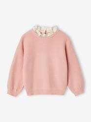 Loose-Fitting Jumper with Fancy Collar for Girls