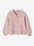 Soft Knit Cardigan for Girls aubergine+marl pink+vanilla 