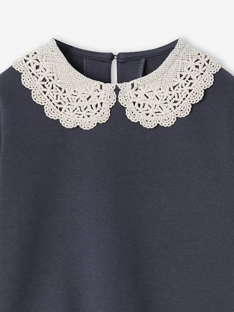 Top with Fancy Macramé Collar for Girls anthracite+blush 