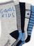 Pack of 5 Pairs of 'Cool Kids' Socks for Boys azure+sage green 