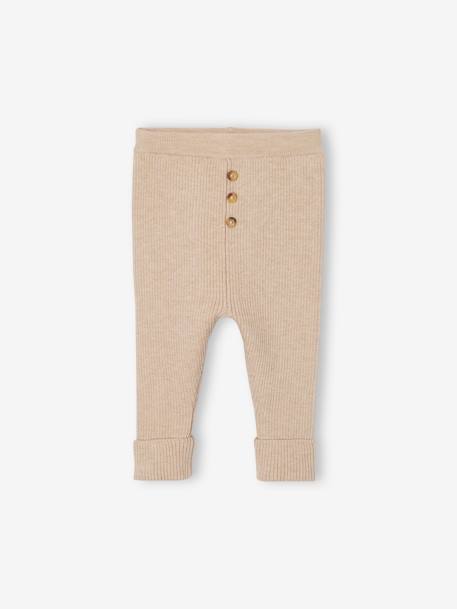 Adaptive Knitted Leggings for Babies grey+marl beige 