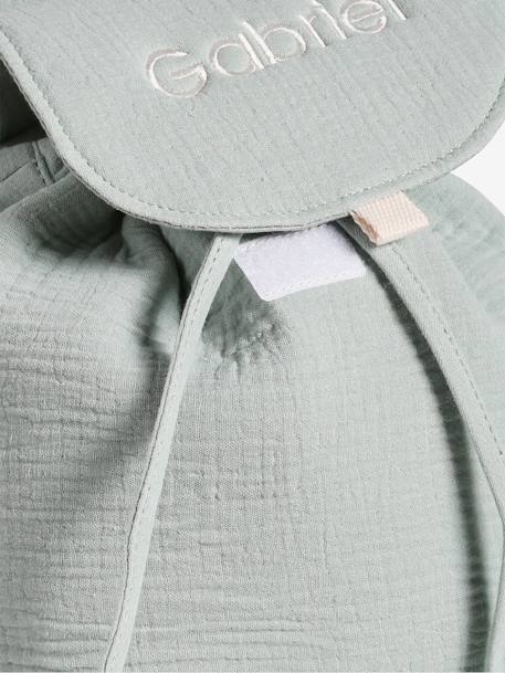 Pre-School Backpack in Cotton Gauze, Fun Ears sage green 