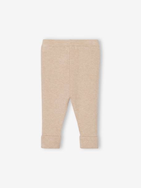 Adaptive Knitted Leggings for Babies grey+marl beige 