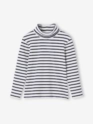 Girls-Polo Neck Top in Rib Knit for Girls