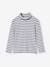 Polo Neck Top in Rib Knit for Girls multicoloured+striped blue 