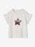 T-shirt with Reversible Sequins for Girls ecru+sky blue 