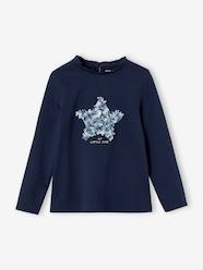 Girls-Tops-T-Shirts-Top with Fancy Motif with Shaggy Rag Details for Girls