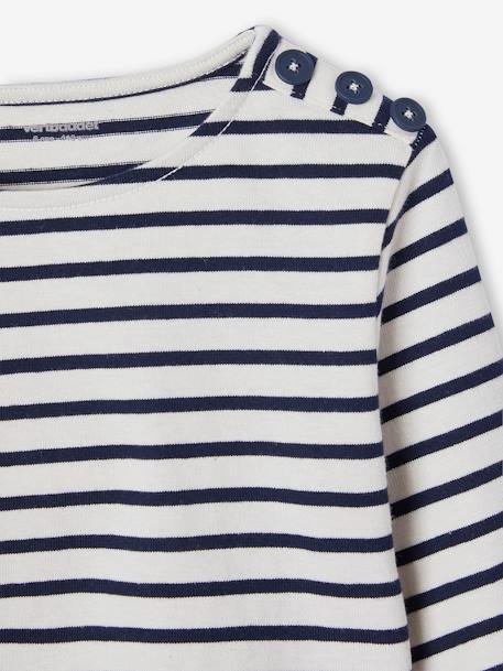 Sailor-Like Top, Long Sleeves, for Girls striped blue+striped grey+striped red 