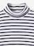 Polo Neck Top in Rib Knit for Girls multicoloured+striped blue 