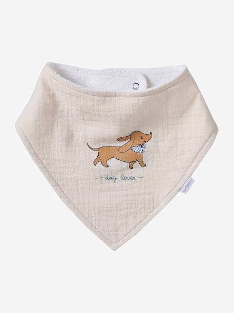 Set of 3 Bandanna-Type Bibs mocha 