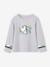 Sports Top with Glittery Tropical Motif for Girls marl grey 