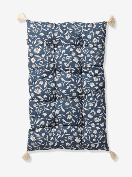 Trunk Cushion, India printed blue 