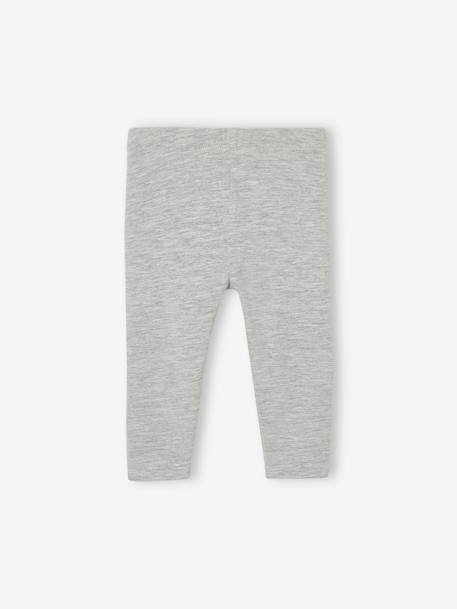 Pack of 3 Plain Leggings for Babies, BASICS marl grey 