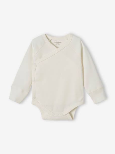 Pack of 5 Long Sleeve Progressive Bodysuits in Organic Cotton, for Newborns sage green 