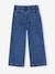 Wide-Leg Paperbag Jeans with Flower Motifs for Girls deep blue+stone 