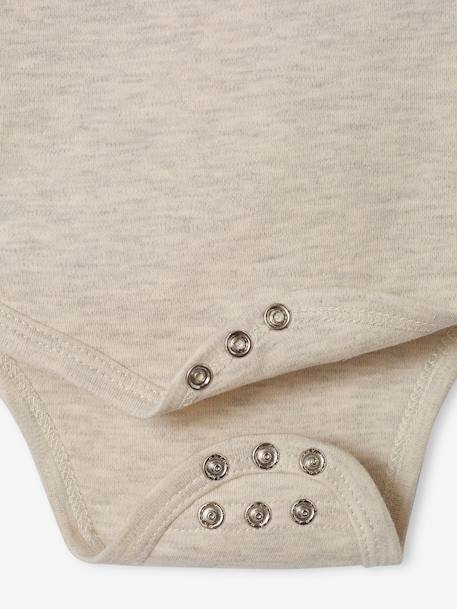 Pack of 5 Long Sleeve Progressive Bodysuits in Organic Cotton, for Newborns sage green 