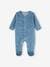 Pack of 3 Velour Sleepsuits, Special Opening for Newborns, for Babies aqua green+dusky pink+golden yellow 