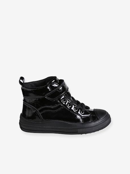 High-Top Trainers with Laces & Zips for Girls black 