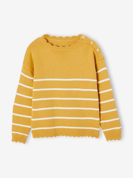 Fancy Striped Jumper for Girls mustard+navy blue+old rose+striped navy blue 