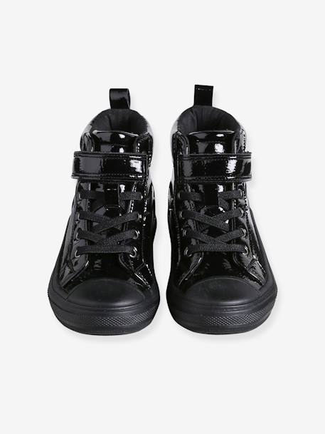 High-Top Trainers with Laces & Zips for Girls black 