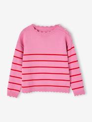 Girls-Cardigans, Jumpers & Sweatshirts-Jumpers-Fancy Striped Jumper for Girls