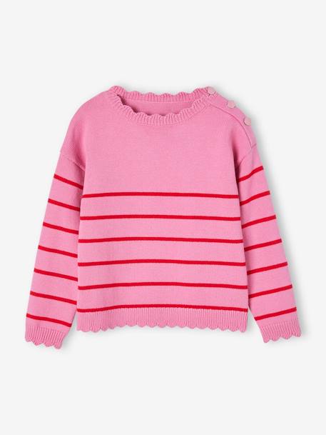 Fancy Striped Jumper for Girls mustard+navy blue+old rose+striped navy blue 