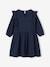 Ruffled Dress in Cotton Gauze, for Girls navy blue+old rose 