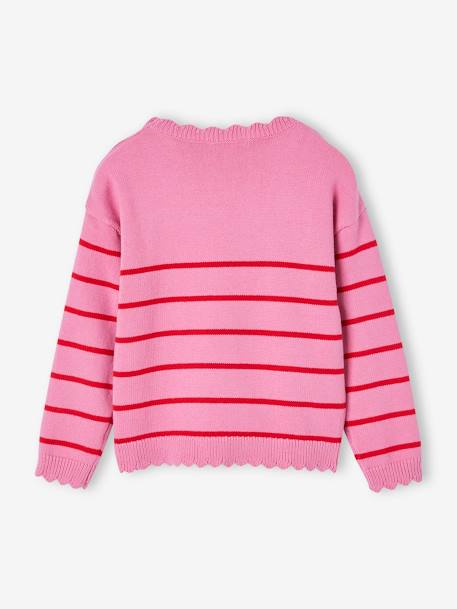 Fancy Striped Jumper for Girls mustard+navy blue+old rose+striped navy blue 