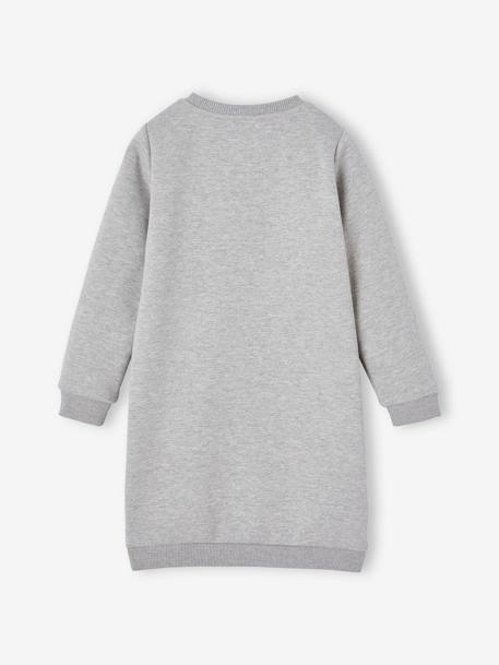 Basics Dress in Fleece for Girls emerald green+marl grey+navy blue+pale pink 