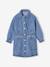 Buttoned Denim Dress for Girls medium blue 