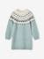 Jacquard Knit Dress for Girls grey green+night blue 