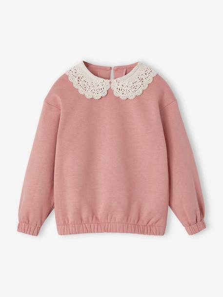 Top with Fancy Macramé Collar for Girls anthracite+blush 