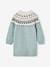 Jacquard Knit Dress for Girls grey green+night blue 