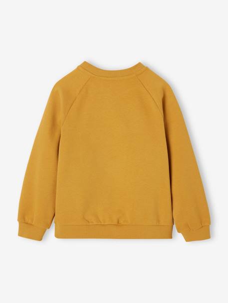 Sweatshirt with Bouclé Smile Motif for Girls mustard 