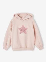 Girls-Cardigans, Jumpers & Sweatshirts-Hoodie with Fancy Motif for Girls