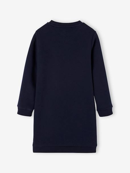 Basics Dress in Fleece for Girls emerald green+marl grey+navy blue+pale pink 