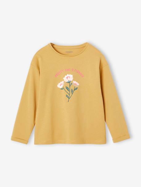 Pretty Top with Fancy Details for Girls mustard+old rose+rose beige 