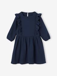 Girls-Ruffled Dress in Cotton Gauze, for Girls