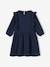 Ruffled Dress in Cotton Gauze, for Girls navy blue+old rose 