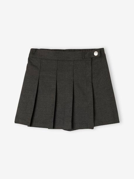 Flannel Skort for Girls chequered navy blue+grey 