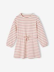 Stripe Dress with Close-Fitting Waist for Girls