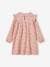 Dress with Ruffles on the Shoulders, in Cotton Gauze fir green+rosy 