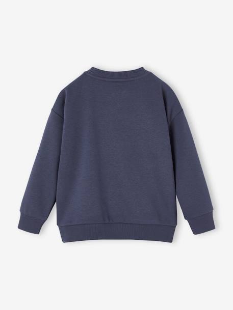 Graffiti Sweatshirt with Round Neckline for Boys marl grey+night blue 